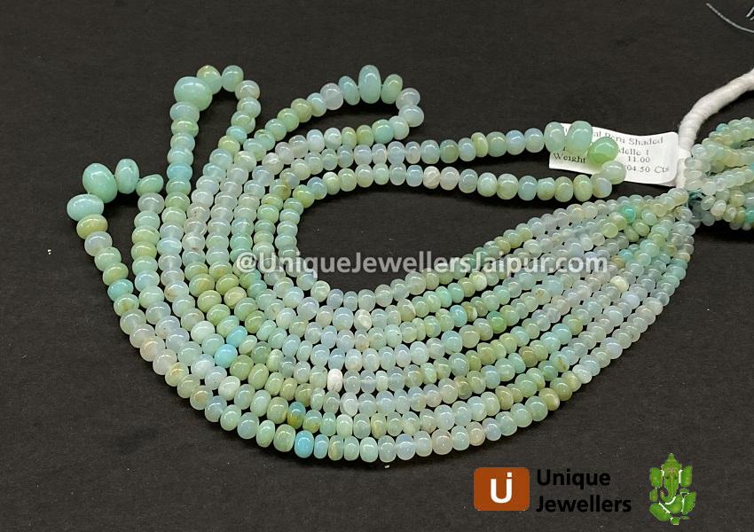 Blue Opal Smooth Roundelle Beads
